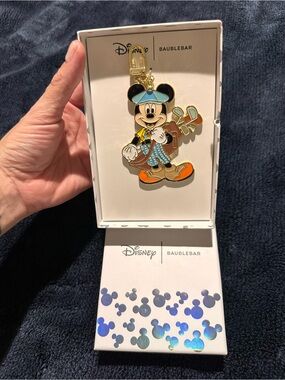 BaubleBar x Disney Mickey Mouse Golf Bag Keychain — Blue, Orange, Gold, Brown